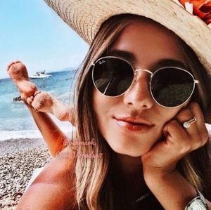 Ray-Ban Round Metal Black Lenses RB3447 Gold Frame Unisex New